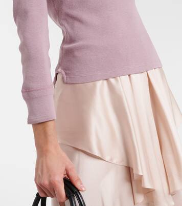 Camiseta con botones acanalada de algodón | Chloé