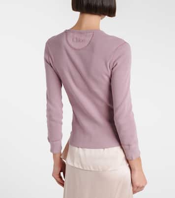 Camiseta con botones acanalada de algodón | Chloé