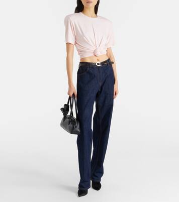 Cropped floral-appliqué T-shirt | Magda Butrym