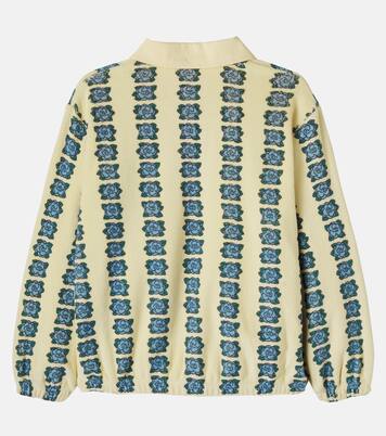 Floral cotton terry polo shirt | Tinycottons