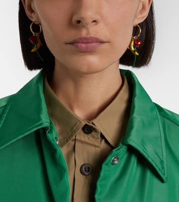 Embellished enamel hoop earrings | Prada