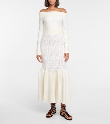 Off-Shoulder-Maxikleid mit Samt | Alaïa