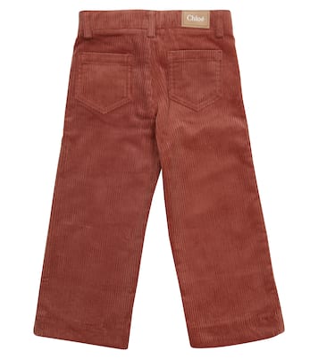 Pantalon droit en velours côtelé en coton extensible | Chloé Kids
