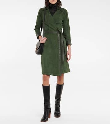 Ross suede wrap midi dress | Stouls