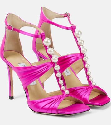 Aura caged satin sandals | Jimmy Choo