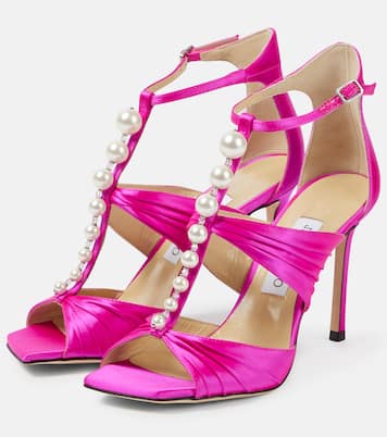 Aura caged satin sandals | Jimmy Choo