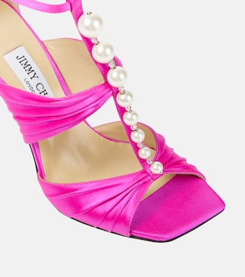 Aura caged satin sandals | Jimmy Choo