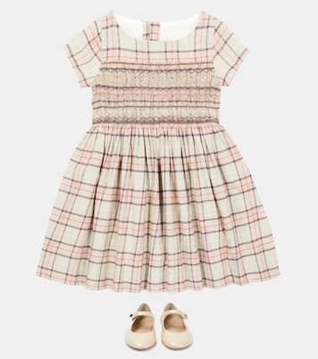 Duchesse checked cotton-blend dress | Bonpoint