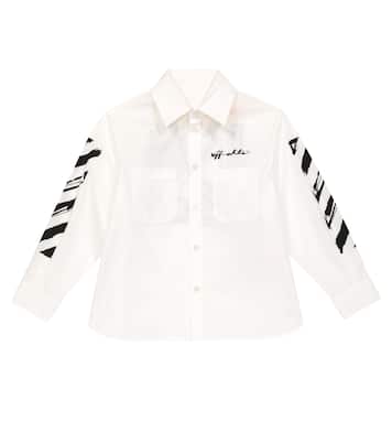 Camisa en popelín de algodón estampada | Off-White Kids