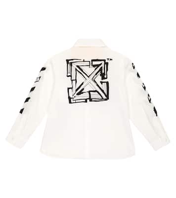 Camisa en popelín de algodón estampada | Off-White Kids