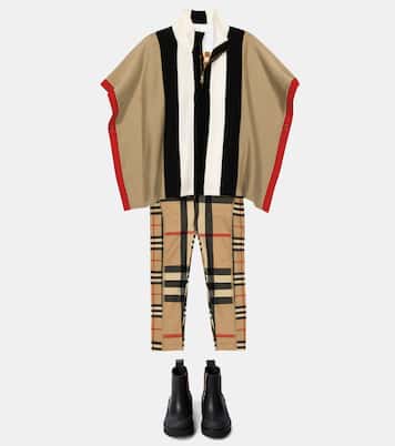Poncho en mezcla de lana a rayas | Burberry Kids