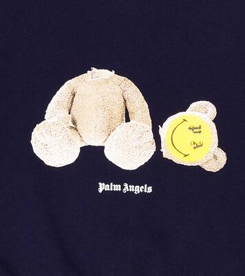 Smiley logo cotton hoodie | Palm Angels Kids