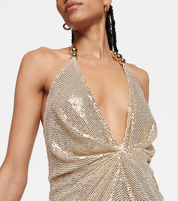 Sequined gathered midi dress | Dodo Bar Or