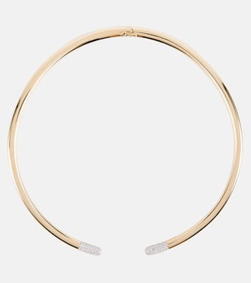 Collier Tube en or 14 ct et diamants | Rainbow K
