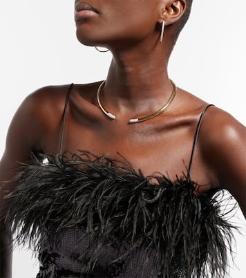 Collier Tube en or 14 ct et diamants | Rainbow K