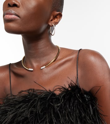 Collier Tube en or 14 ct et diamants | Rainbow K
