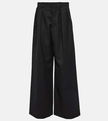 Pantalon ample à taille basse en laine | Wardrobe.NYC