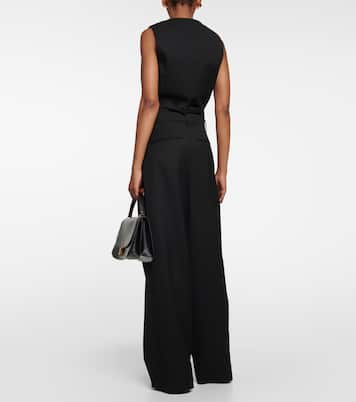 Pantalon ample à taille basse en laine | Wardrobe.NYC