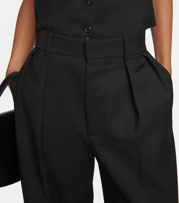 Pantalon ample à taille basse en laine | Wardrobe.NYC