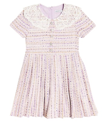 Kleid aus Bouclé mit Spitze | Self-Portrait Kids