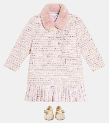 Kleid aus Bouclé mit Spitze | Self-Portrait Kids