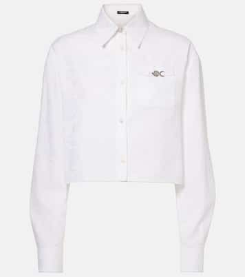 Camicia cropped Barocco in cotone | Versace
