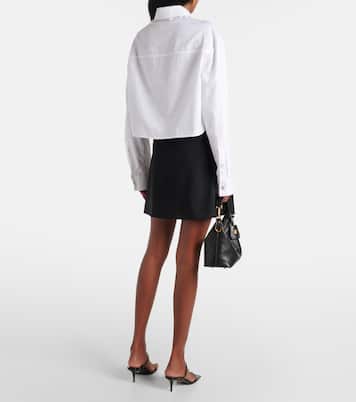Camicia cropped Barocco in cotone | Versace