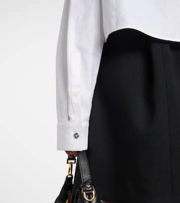Camicia cropped Barocco in cotone | Versace
