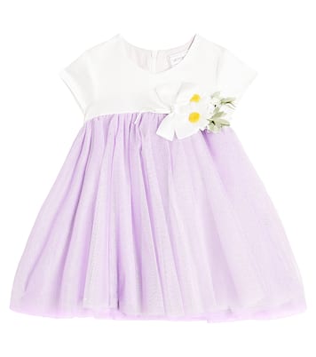 Baby - Abito in tulle con applicazioni floreali | Monnalisa