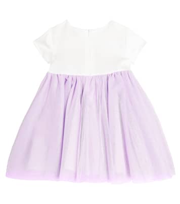 Baby - Abito in tulle con applicazioni floreali | Monnalisa