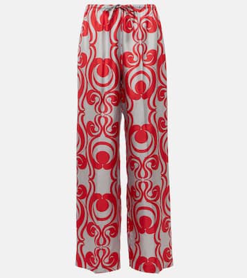 Printed silk wide-leg pants in multicoloured - Dries Van