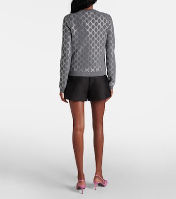 GG embellished wool jacquard cardigan | Gucci