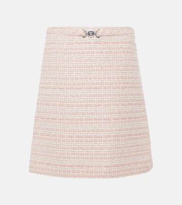 Mini-jupe en tweed de coton mélangé | Versace