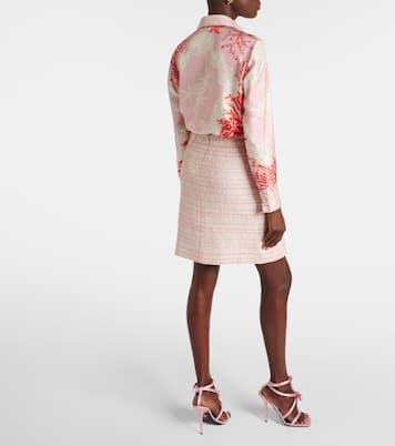 Mini-jupe en tweed de coton mélangé | Versace