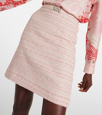 Mini-jupe en tweed de coton mélangé | Versace