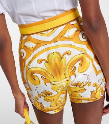 Short Majolica à taille haute en coton | Dolce&Gabbana