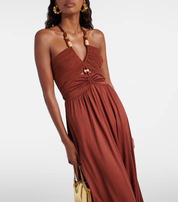 Vestido largo Caty con cuello halter | Diane von Furstenberg