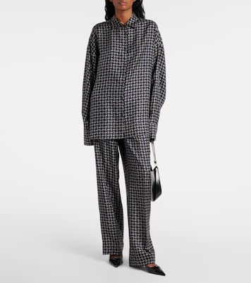 Pantaloni regular in twill di seta | Prada