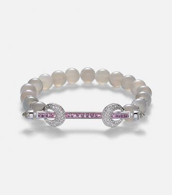 Bracciale Chakra in oro bianco 18kt con diamant e pietre preziose | Ananya