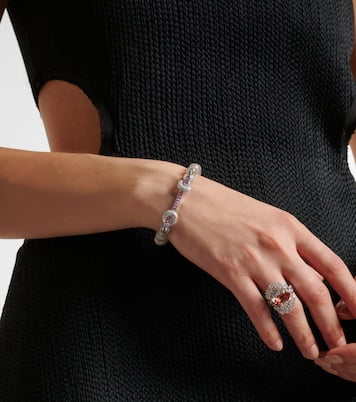 Bracciale Chakra in oro bianco 18kt con diamant e pietre preziose | Ananya