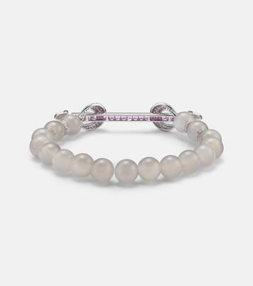 Bracciale Chakra in oro bianco 18kt con diamant e pietre preziose | Ananya