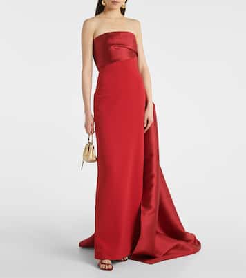Abito lungo Kinsley in crêpe e twill | Solace London