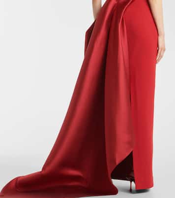 Abito lungo Kinsley in crêpe e twill | Solace London