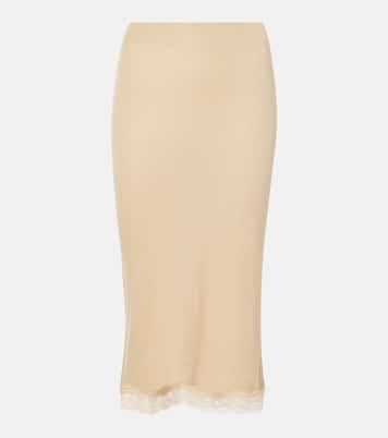 Gonna midi Indira in misto seta | The Row