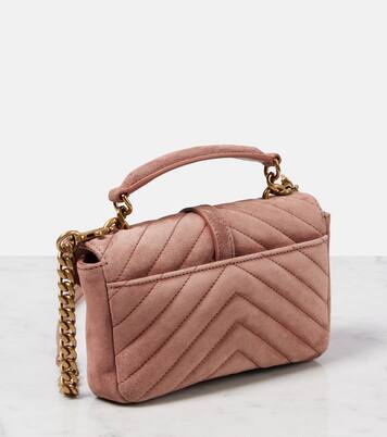 Borsa a tracolla College Mini in suede | Saint Laurent