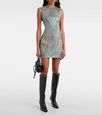 Coated denim twill minidress | Acne Studios