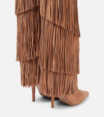 Bottes Jessie 105 en daim à franges | Paris Texas