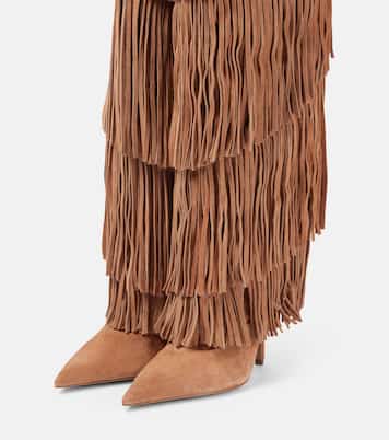 Bottes Jessie 105 en daim à franges | Paris Texas