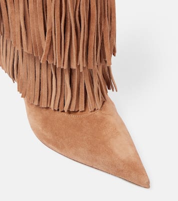 Bottes Jessie 105 en daim à franges | Paris Texas