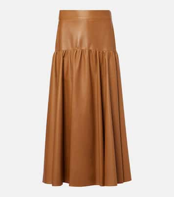 High-Rise-Midirock aus Leder | Saint Laurent